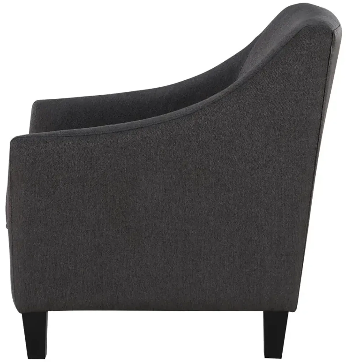 Liam Upholstered Sloped Arm Accent Club Chair Black