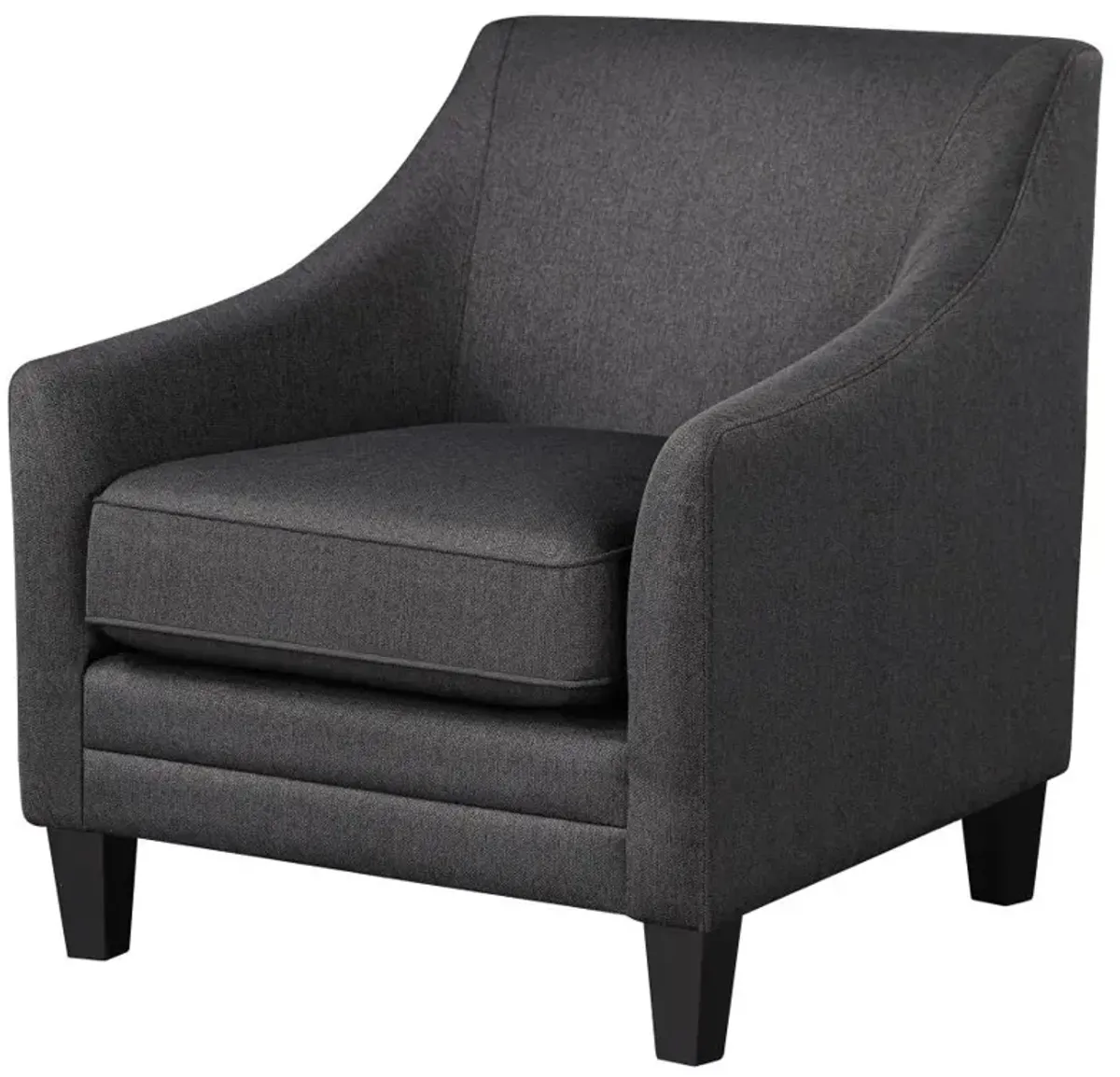 Liam Upholstered Sloped Arm Accent Club Chair Black