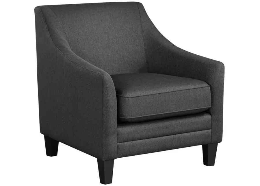 Liam Upholstered Sloped Arm Accent Club Chair Black