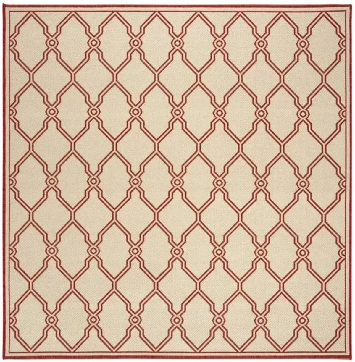 LINDEN 124 Collection LND124Q-6SQ Red / Creme 6'-7" X 6'-7" Square