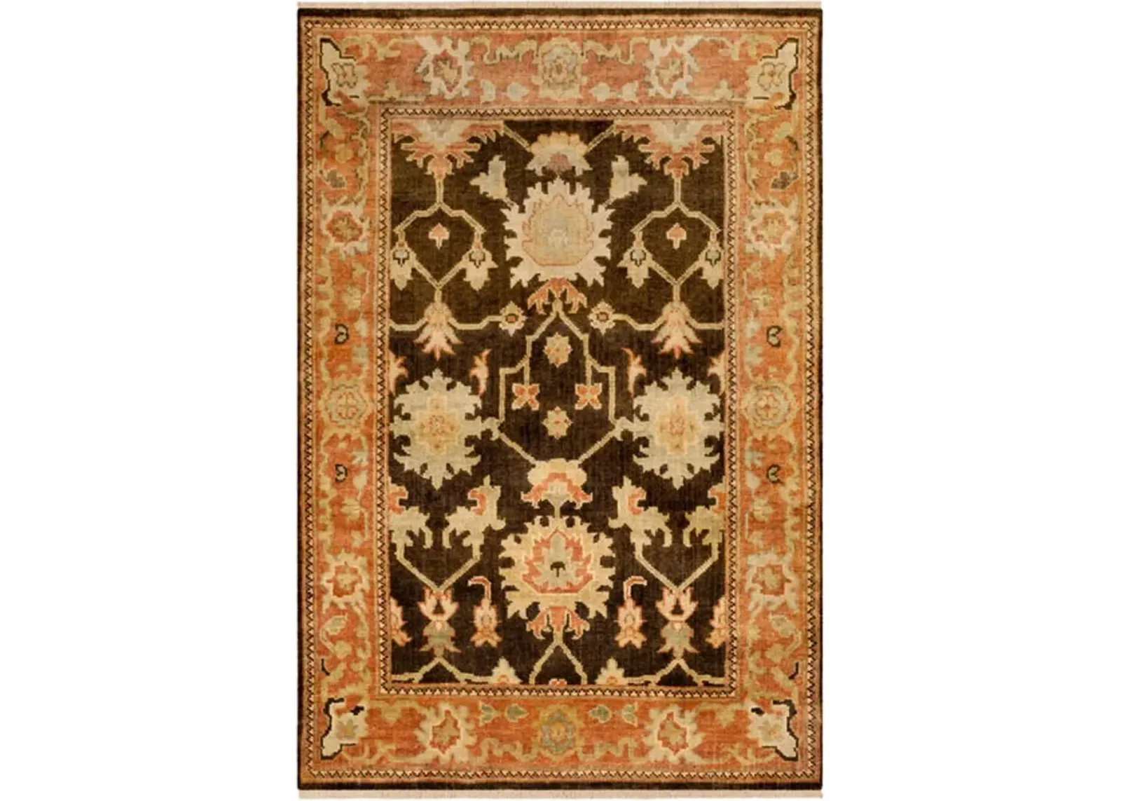 OSH115 Brown  3' X 10' Runner Rug