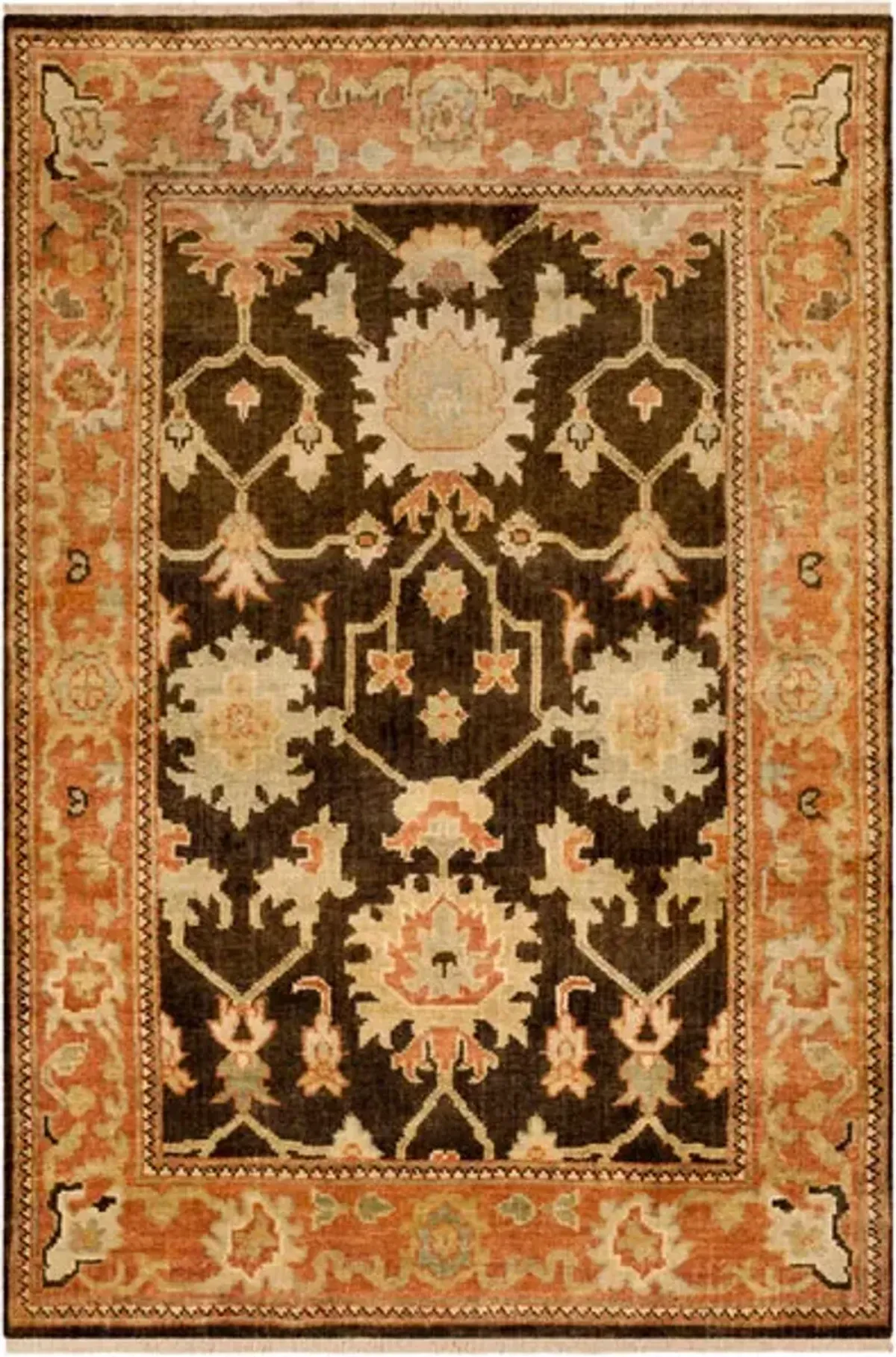 OSH115 Brown  3' X 10' Runner Rug