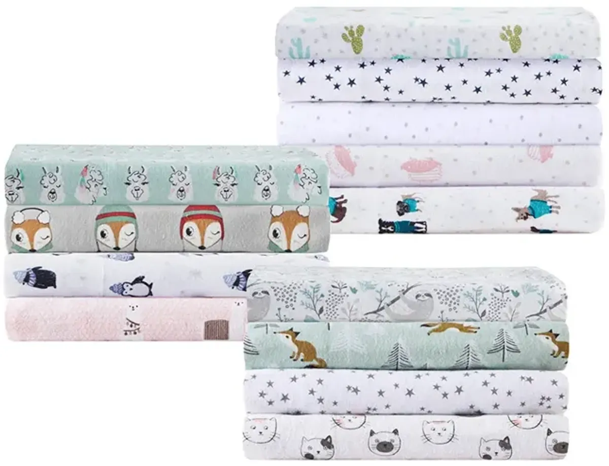 Cozy Soft Cotton Flannel Printed Sheet Set