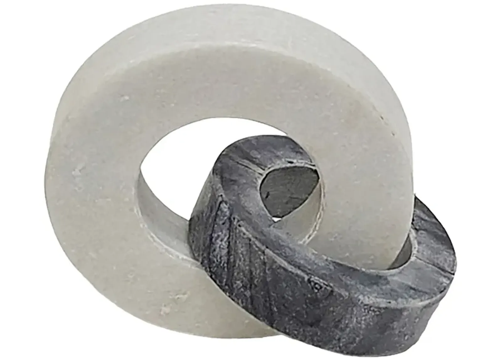 Marble, 8" Double Ring, White/black