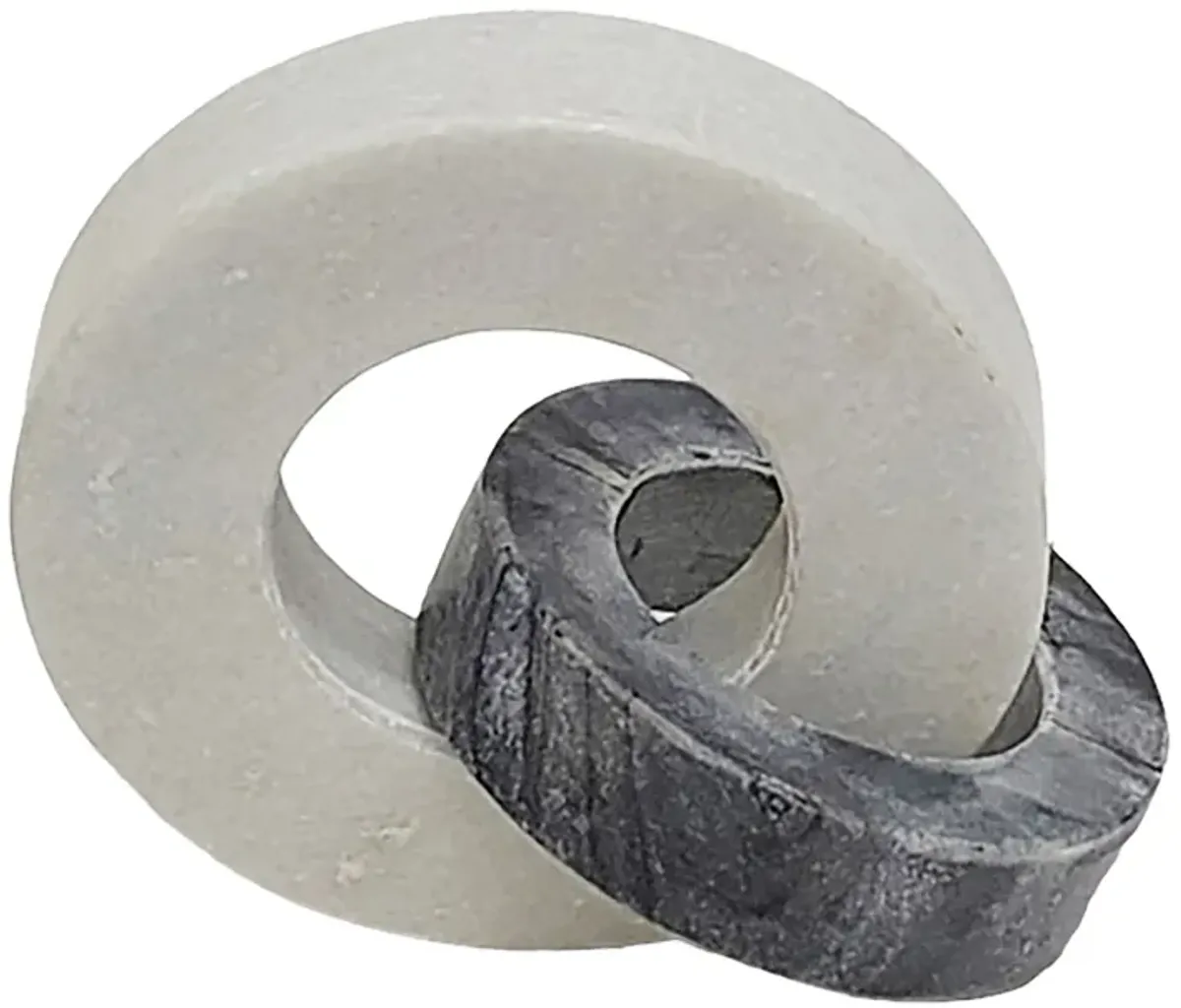 Marble, 8" Double Ring, White/black