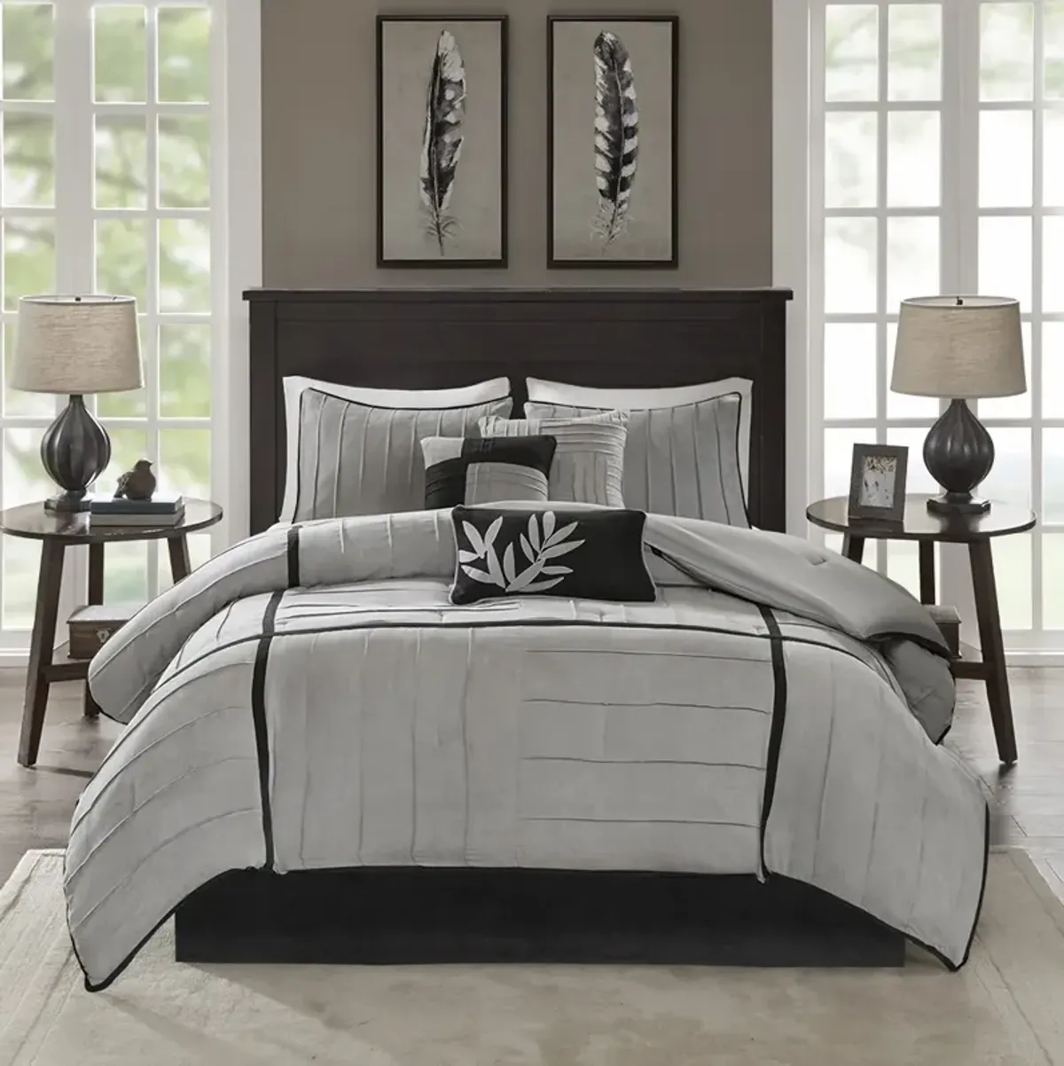 Madison Park Dune Grey 7 Piece Comforter Set