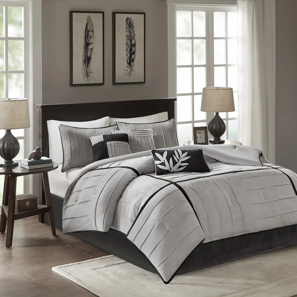 Madison Park Dune Grey 7 Piece Comforter Set