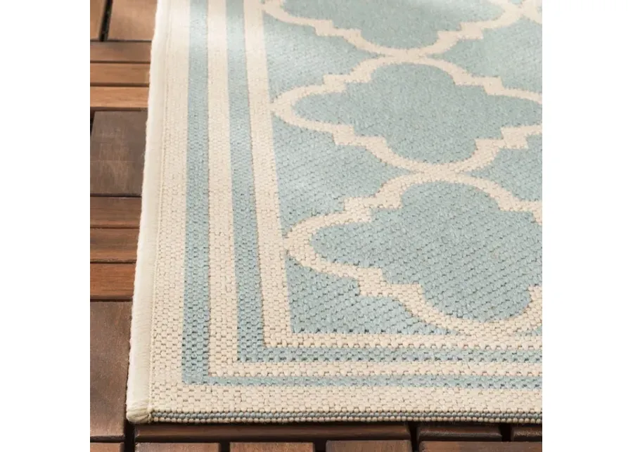 Safavieh BEACH HOUSE Collection BHS121K-26 Aqua / Cream 2'-2" X 6'