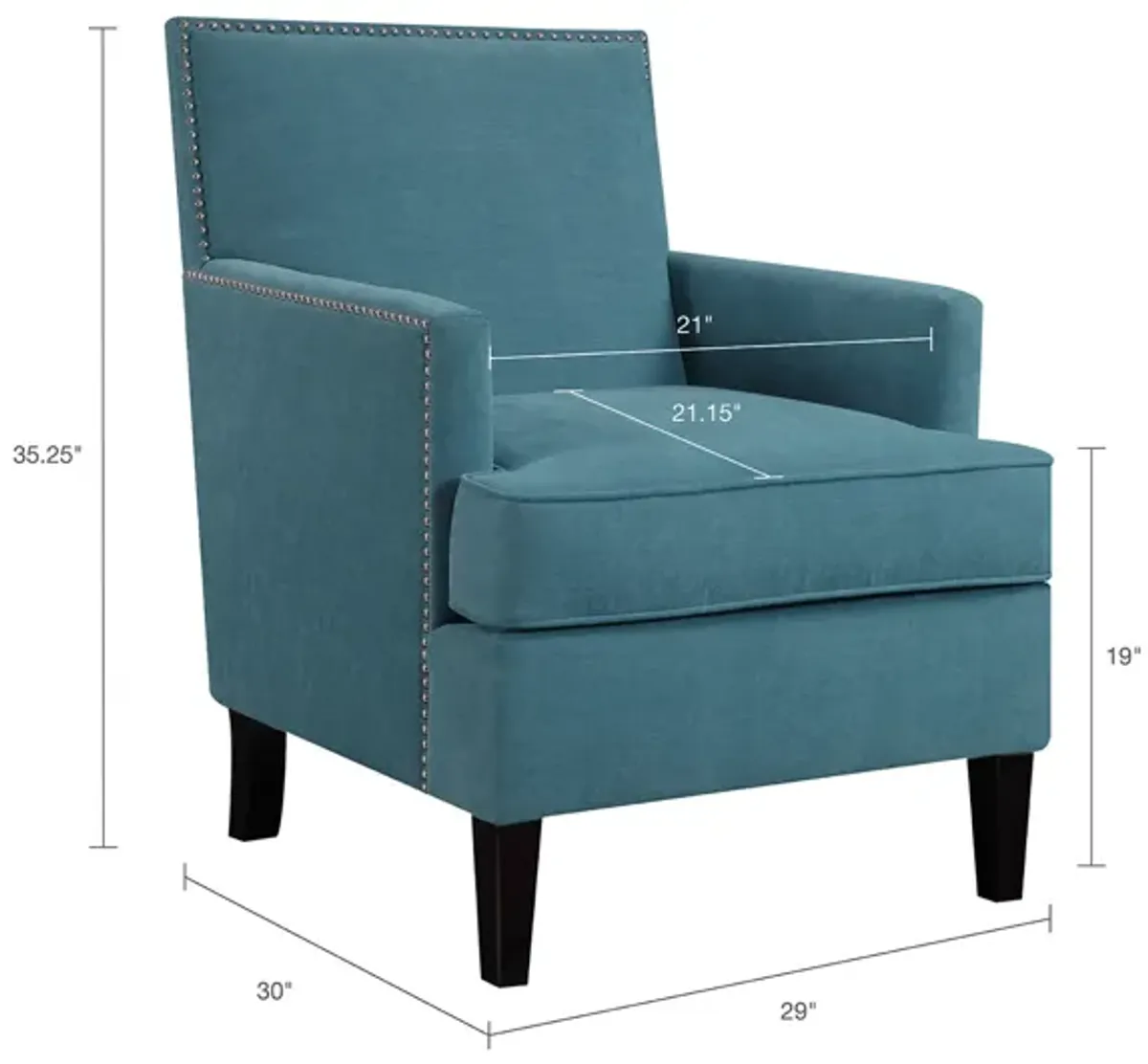 Madison Park Colton Blue Track Arm Club Chair