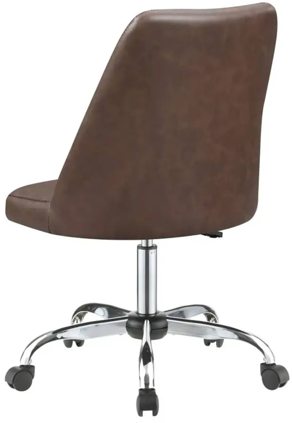 Aarav Upholstered Tufted Back Office Chair Brown And Chrome