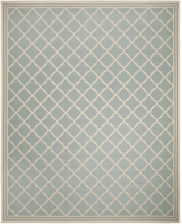 LINDEN 121 Collection LND121K-5 Aqua / Cream 5'-3" X 7'-6"
