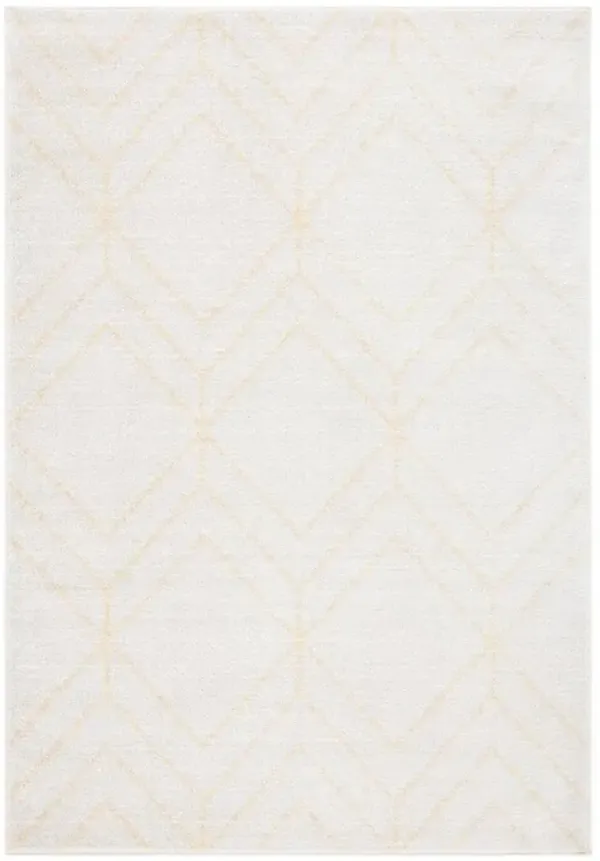 ADIRONDACK Contemporary Ivory / Gold 6' X 6' Round Powerloomed Rug