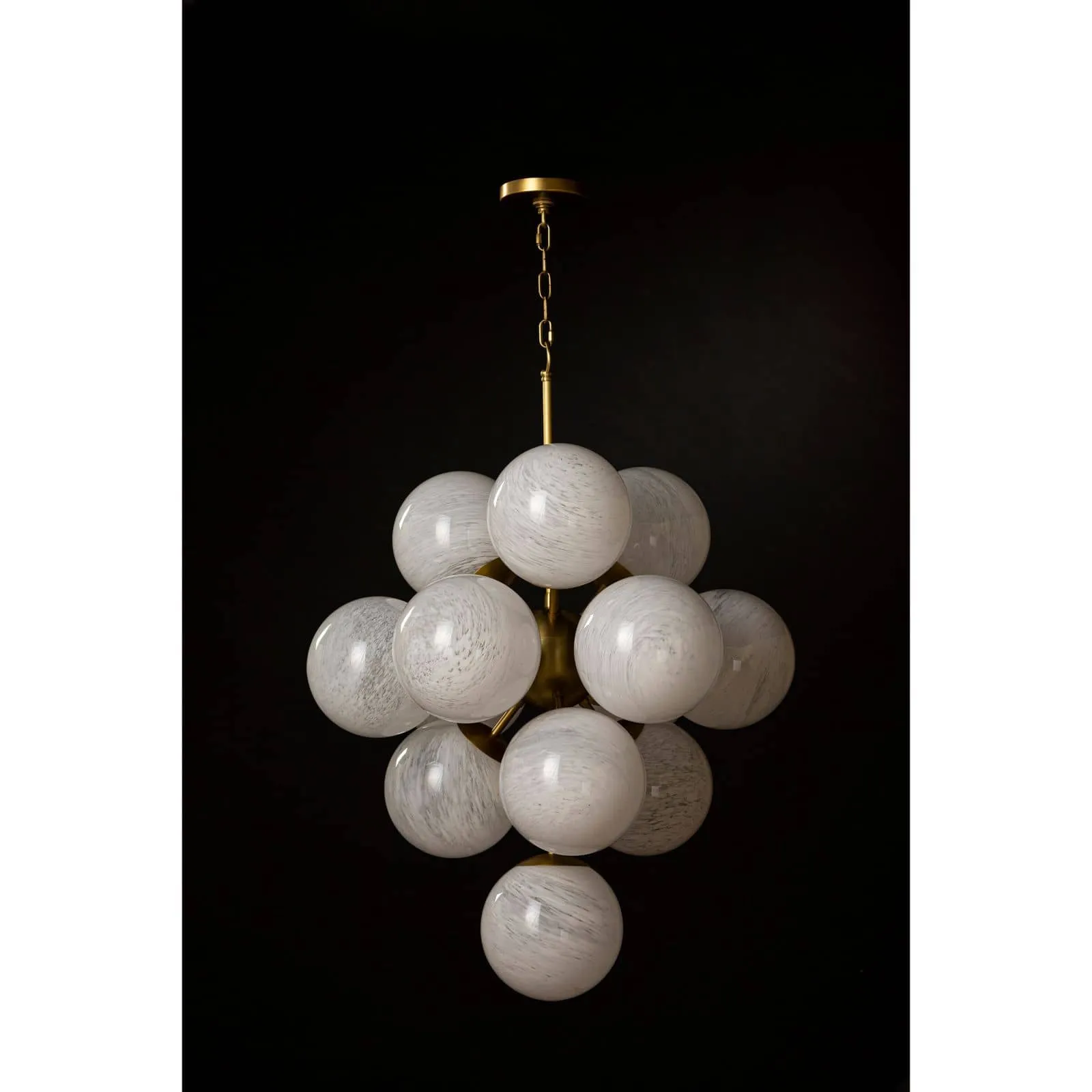 La Dame Swirl Glass Natural Brass Chandelier