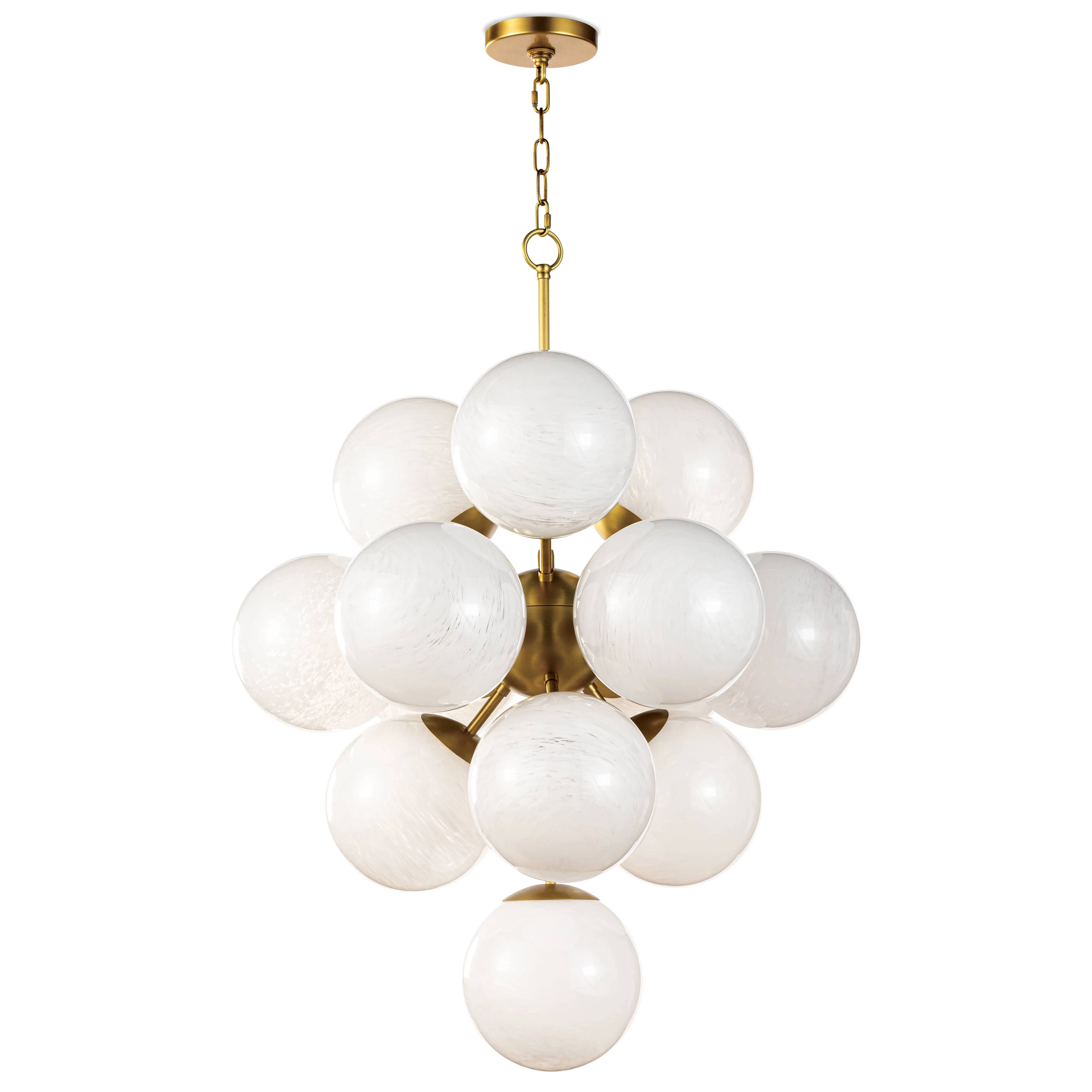 La Dame Swirl Glass Natural Brass Chandelier