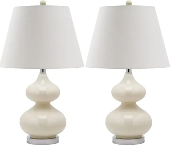 Eva 24-Inch H Double Gourd Glass Lamp - Set of 2