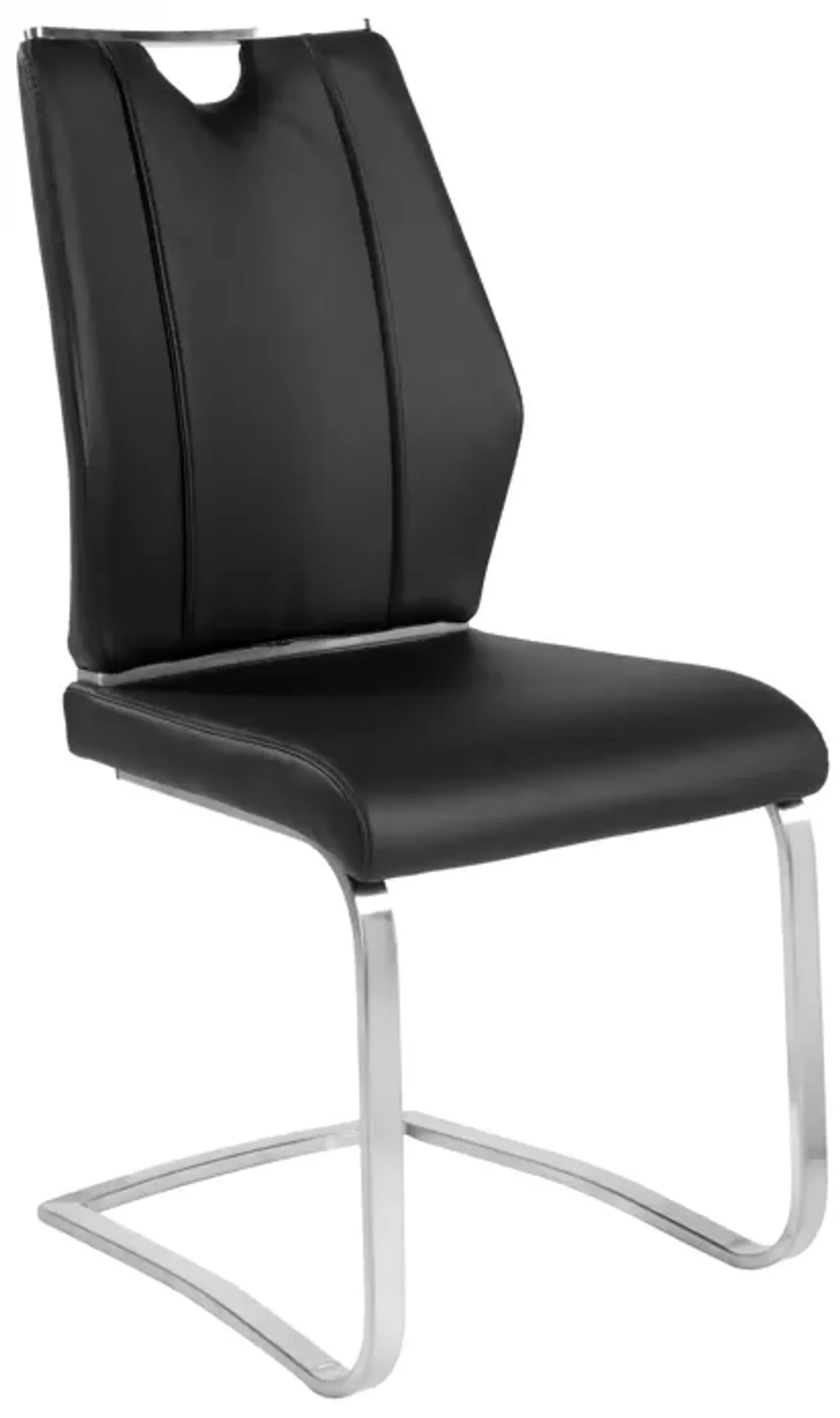 Lexington Side Chair in Black and Brushed Stainless Steel - Set of 2