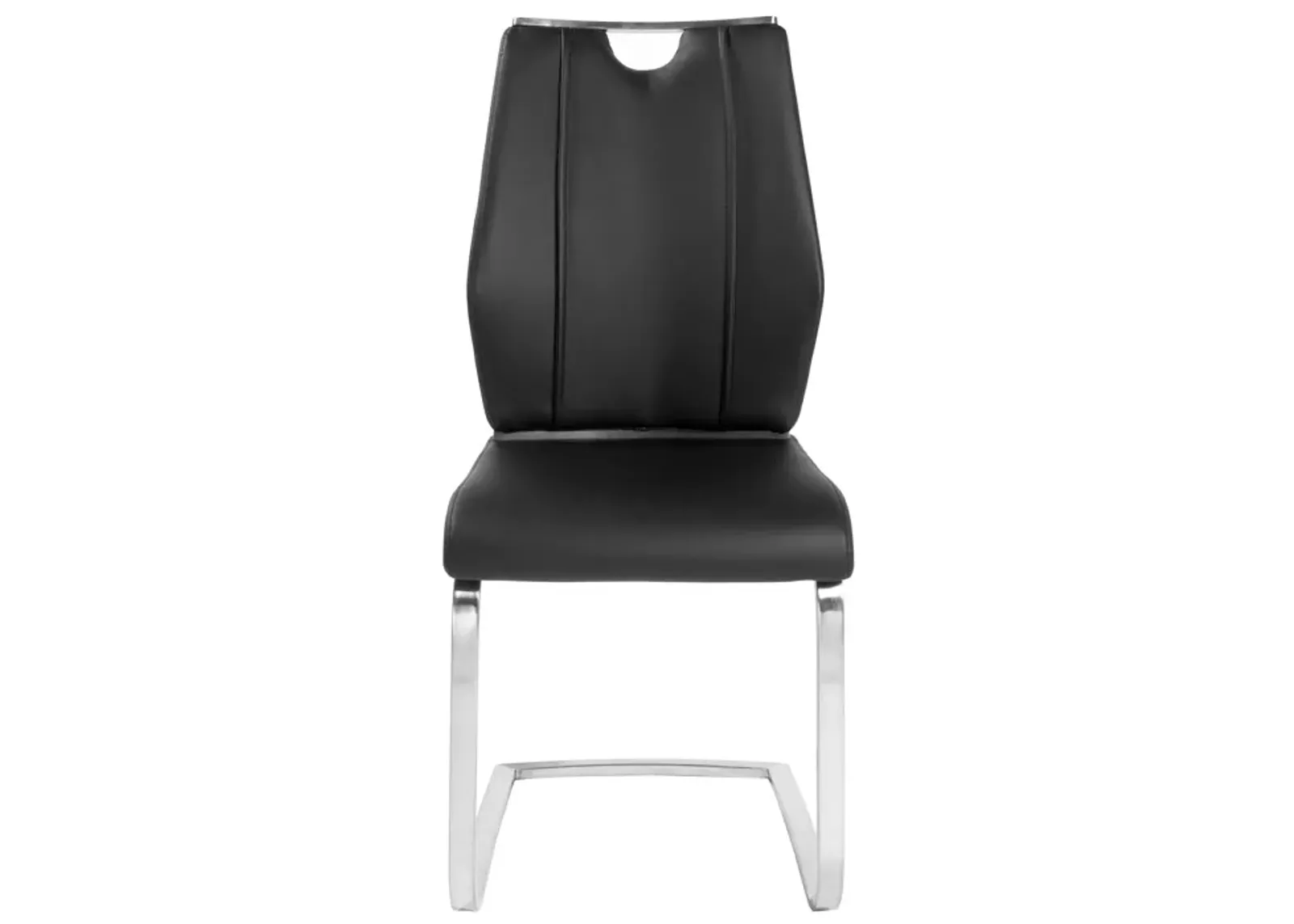 Lexington Side Chair in Black and Brushed Stainless Steel - Set of 2