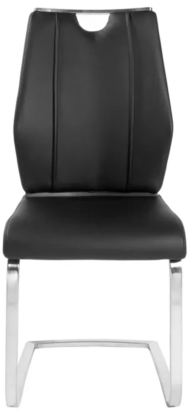 Lexington Side Chair in Black and Brushed Stainless Steel - Set of 2