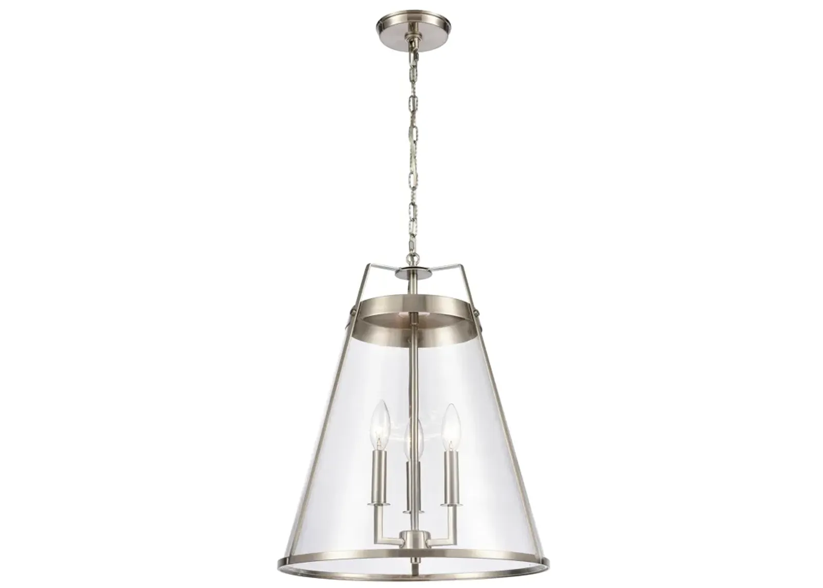 Judy 16" Wide 3-Light Pendant - Satin Nickel