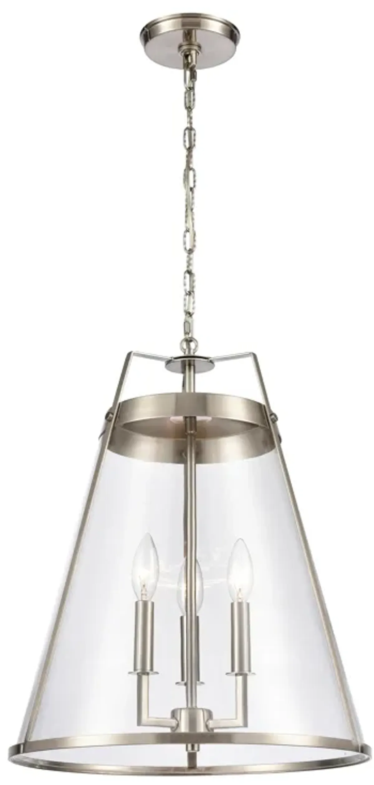 Judy 16" Wide 3-Light Pendant - Satin Nickel