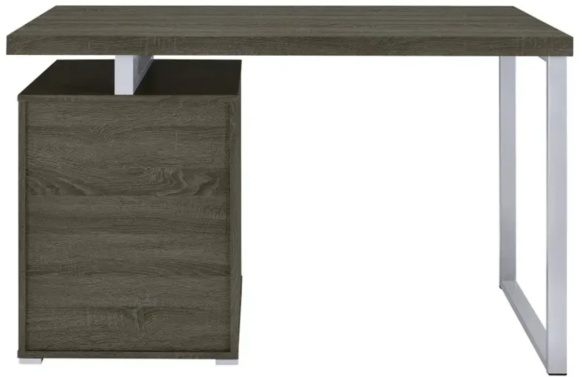 Brennan 3-drawer Office Desk Weathered Grey