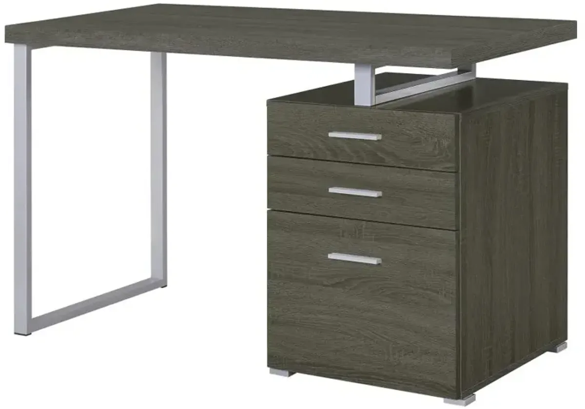 Brennan 3-drawer Office Desk Weathered Grey