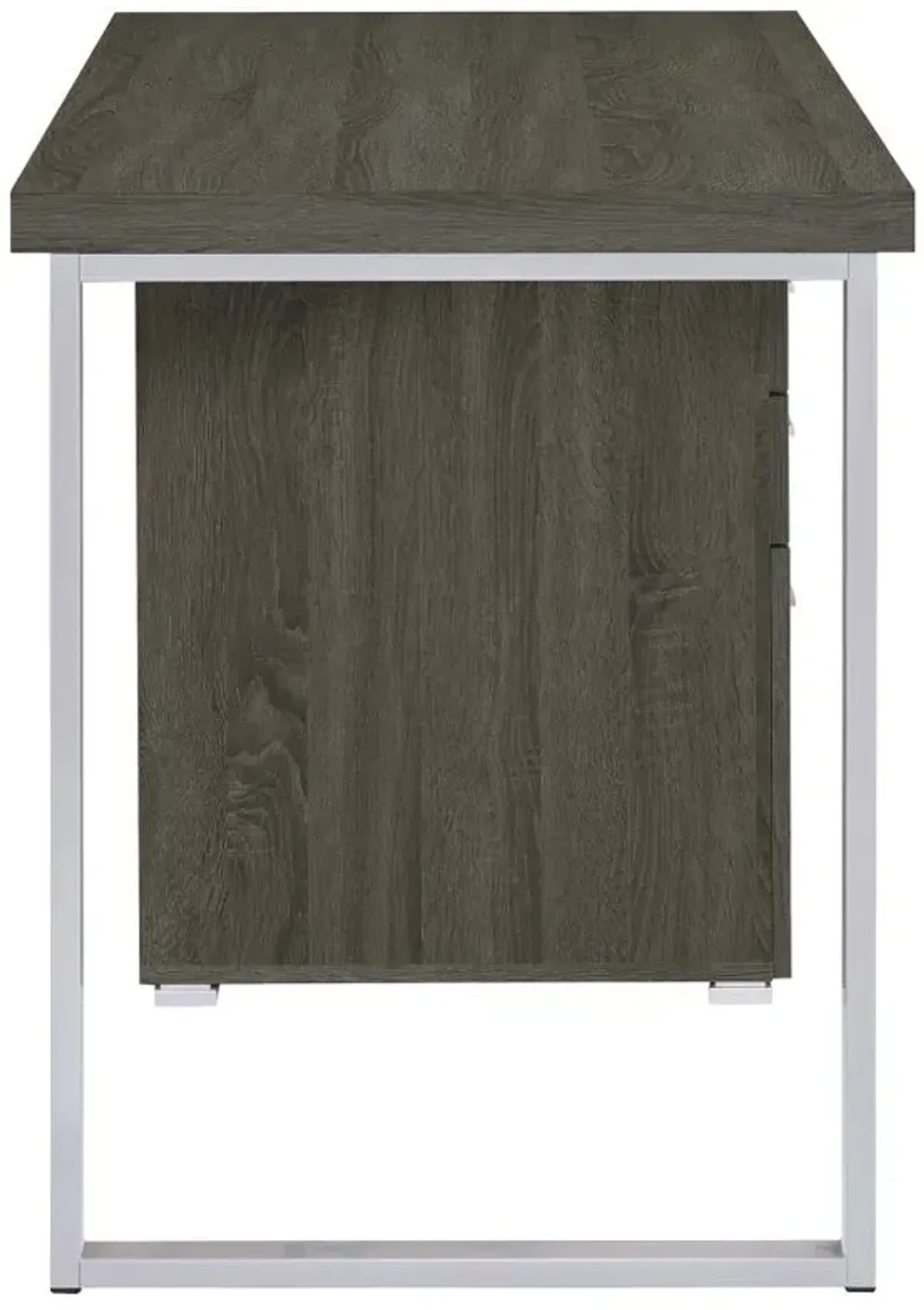 Brennan 3-drawer Office Desk Weathered Grey