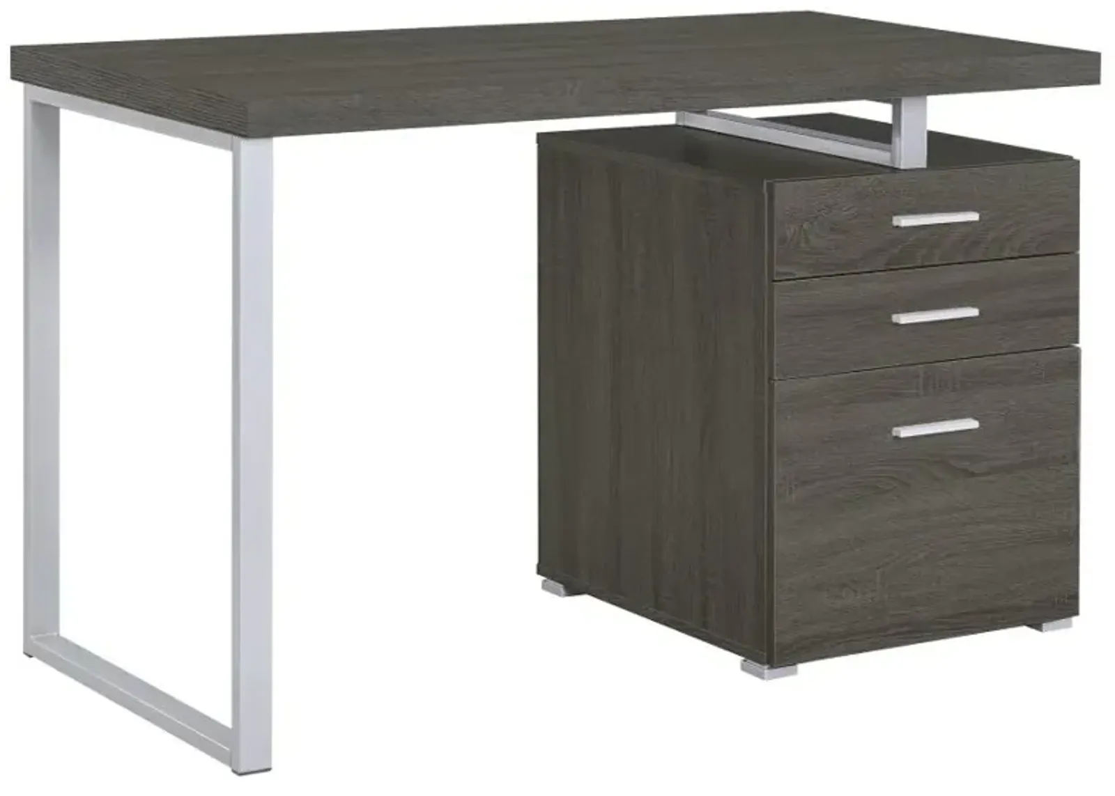 Brennan 3-drawer Office Desk Weathered Grey