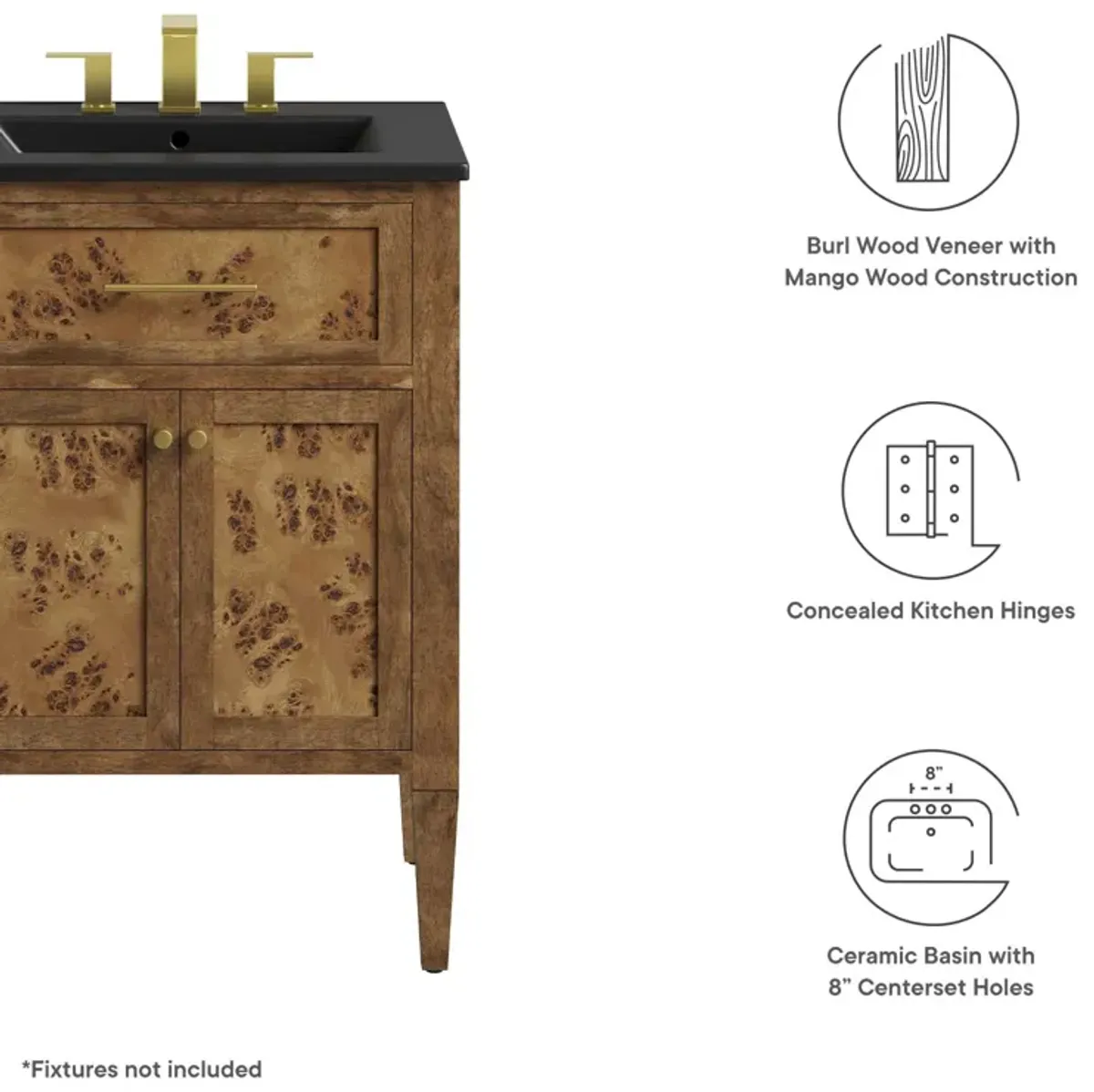 Elysian 24" Wood Bathroom Vanity