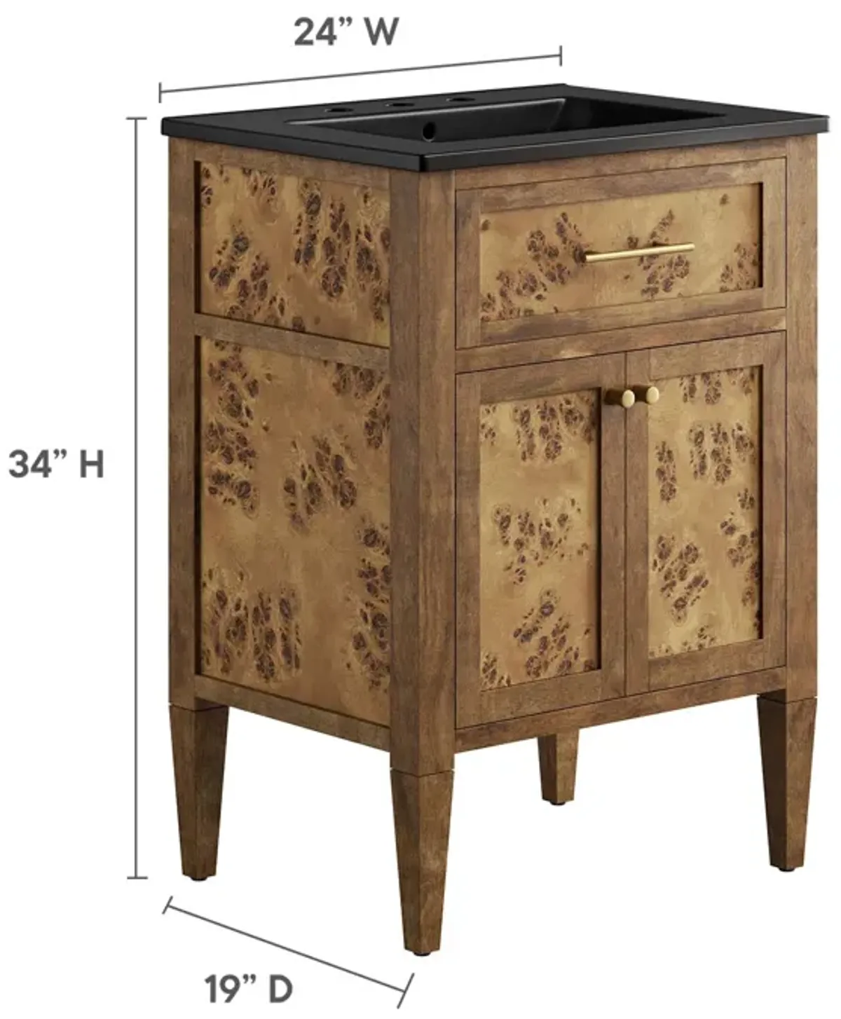 Elysian 24" Wood Bathroom Vanity