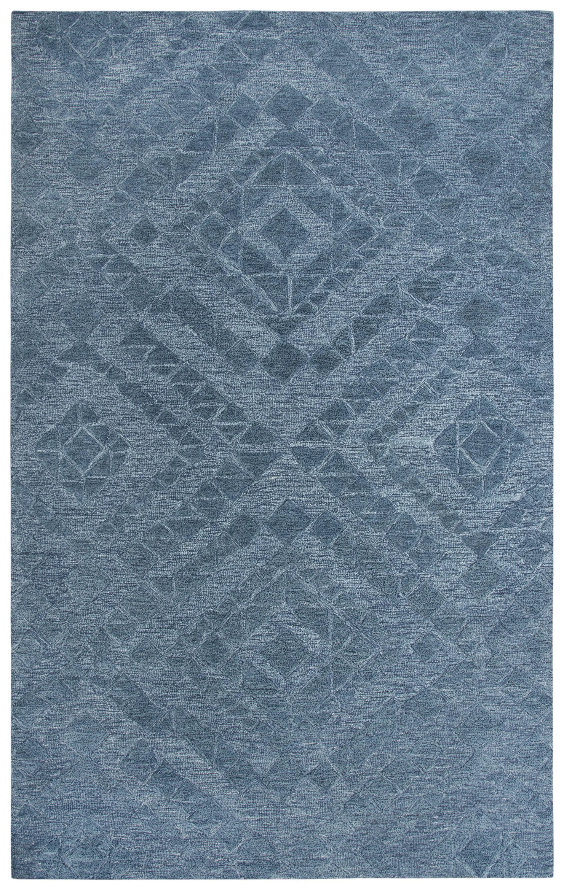 Fifth Avenue Blue Diamond Wool 5' x 8' Rectangle Rug