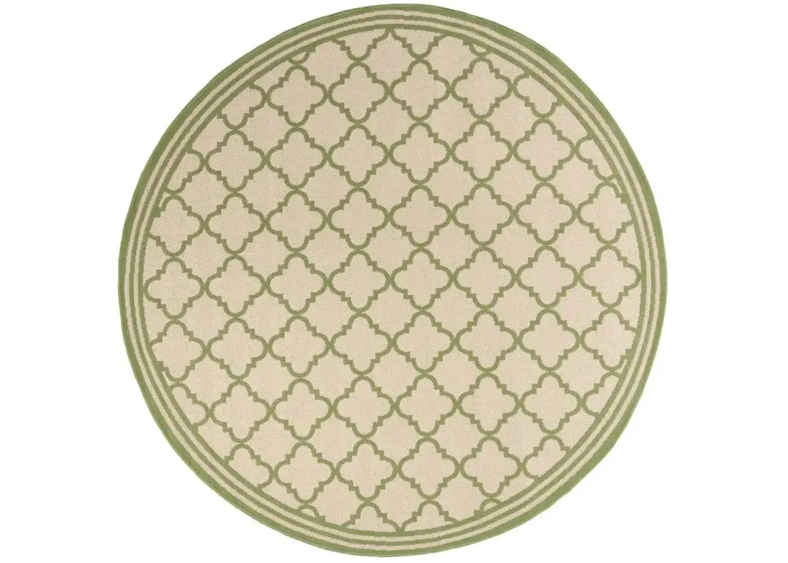 LINDEN 121 Collection LND121V-6R Cream / Olive 6'-7" X 6'-7" Round