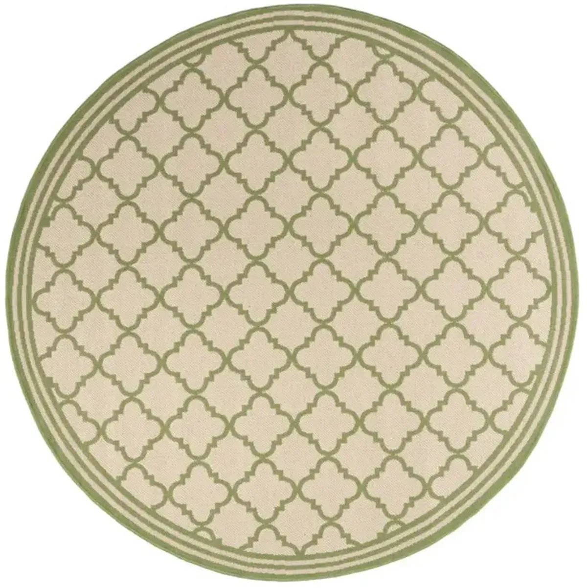 LINDEN 121 Collection LND121V-6R Cream / Olive 6'-7" X 6'-7" Round