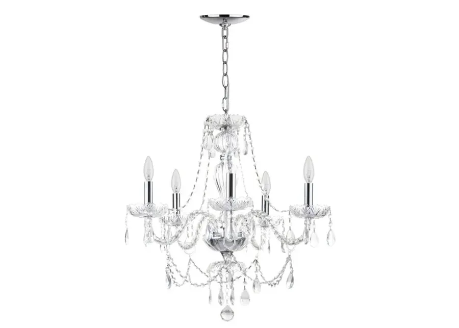 Jingle 5 Light Chrome 22.5-Inch Dia Adjustable Chandelier