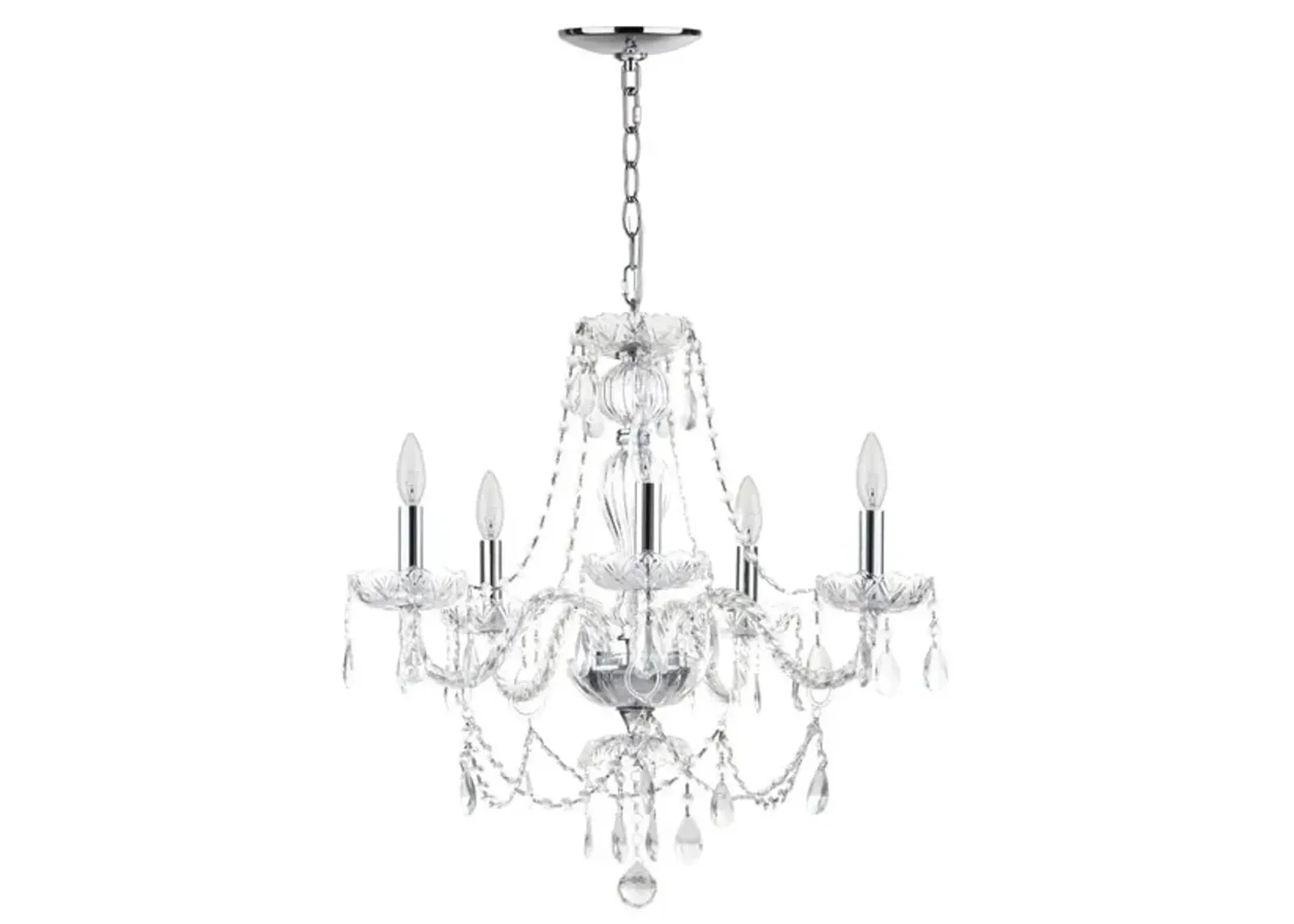 Jingle 5 Light Chrome 22.5-Inch Dia Adjustable Chandelier