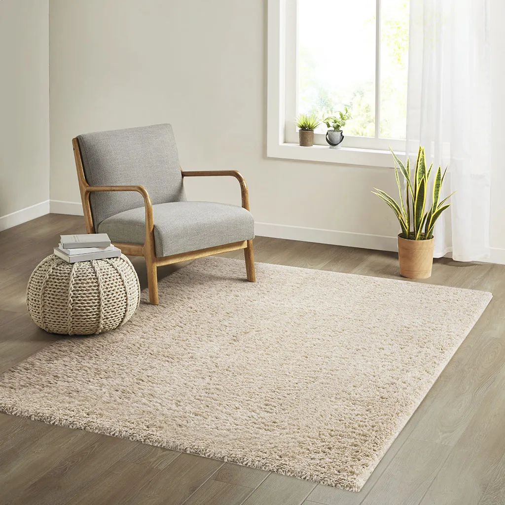 Madison Park Camdyn Cream Super Soft Polyester Shag Area Rug