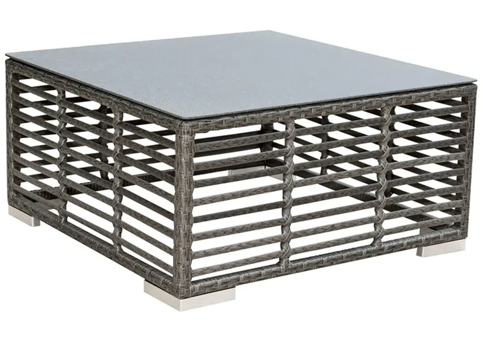 Panama Jack Graphite Square Coffee Table with glass