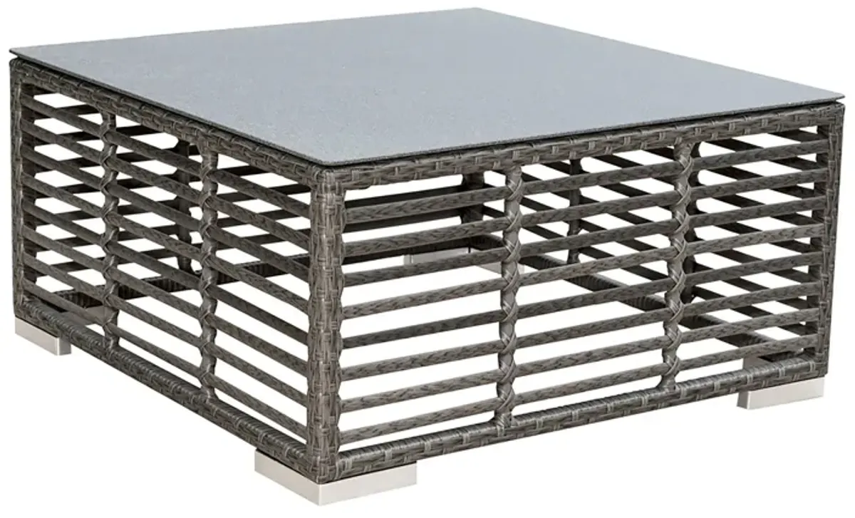 Panama Jack Graphite Square Coffee Table with glass