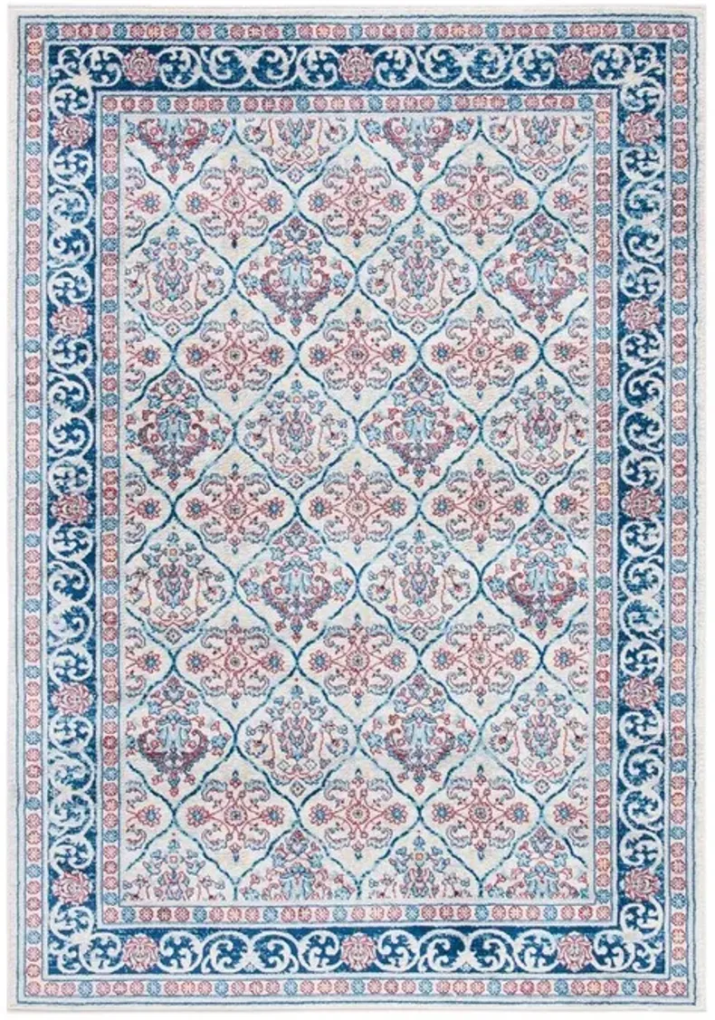 Brentwood 870 Beige / Navy 2' X 8' Runner Powerloomed Rug