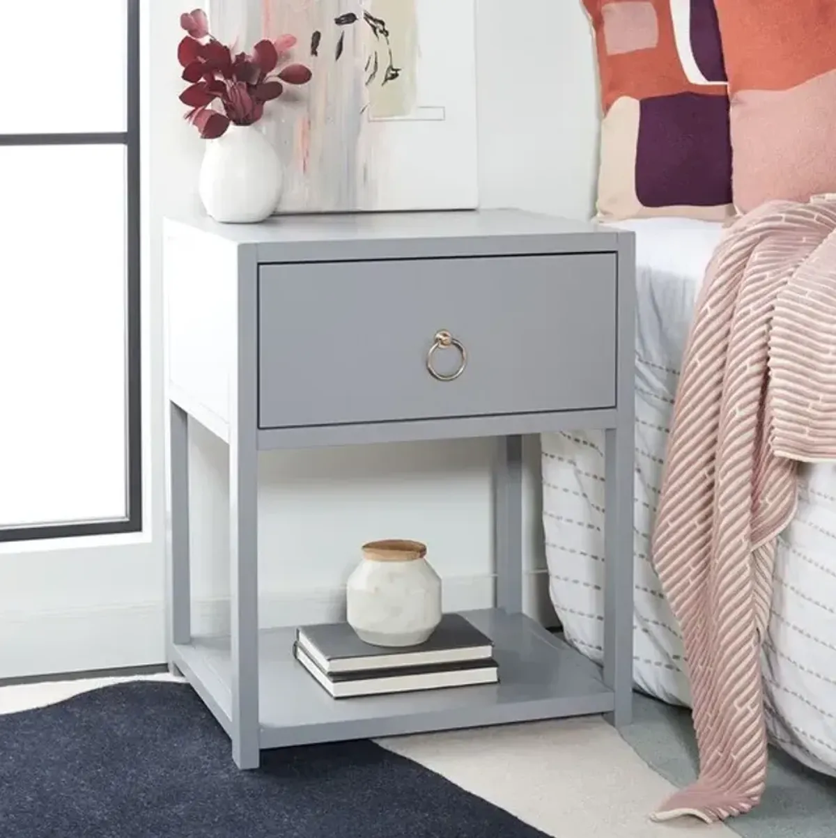 Yudi 1 Drawer 1 Shelf Nightstand