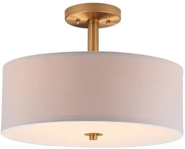 Clara 3-Light Chrome Semi Flush Drum Light