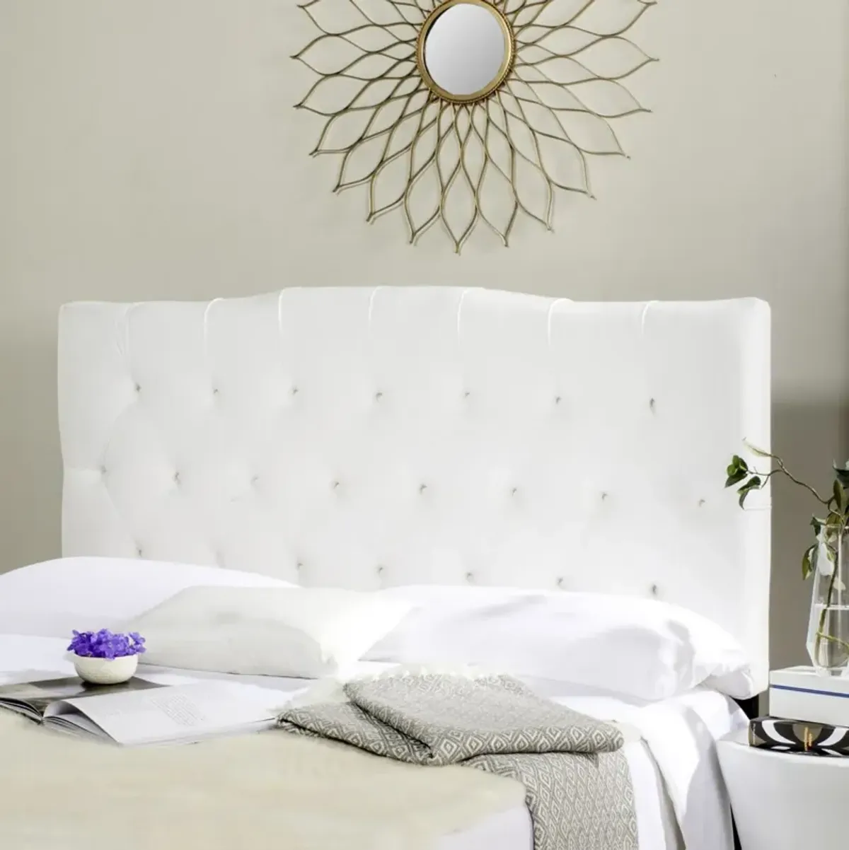 Axel White Tufted  Headboard