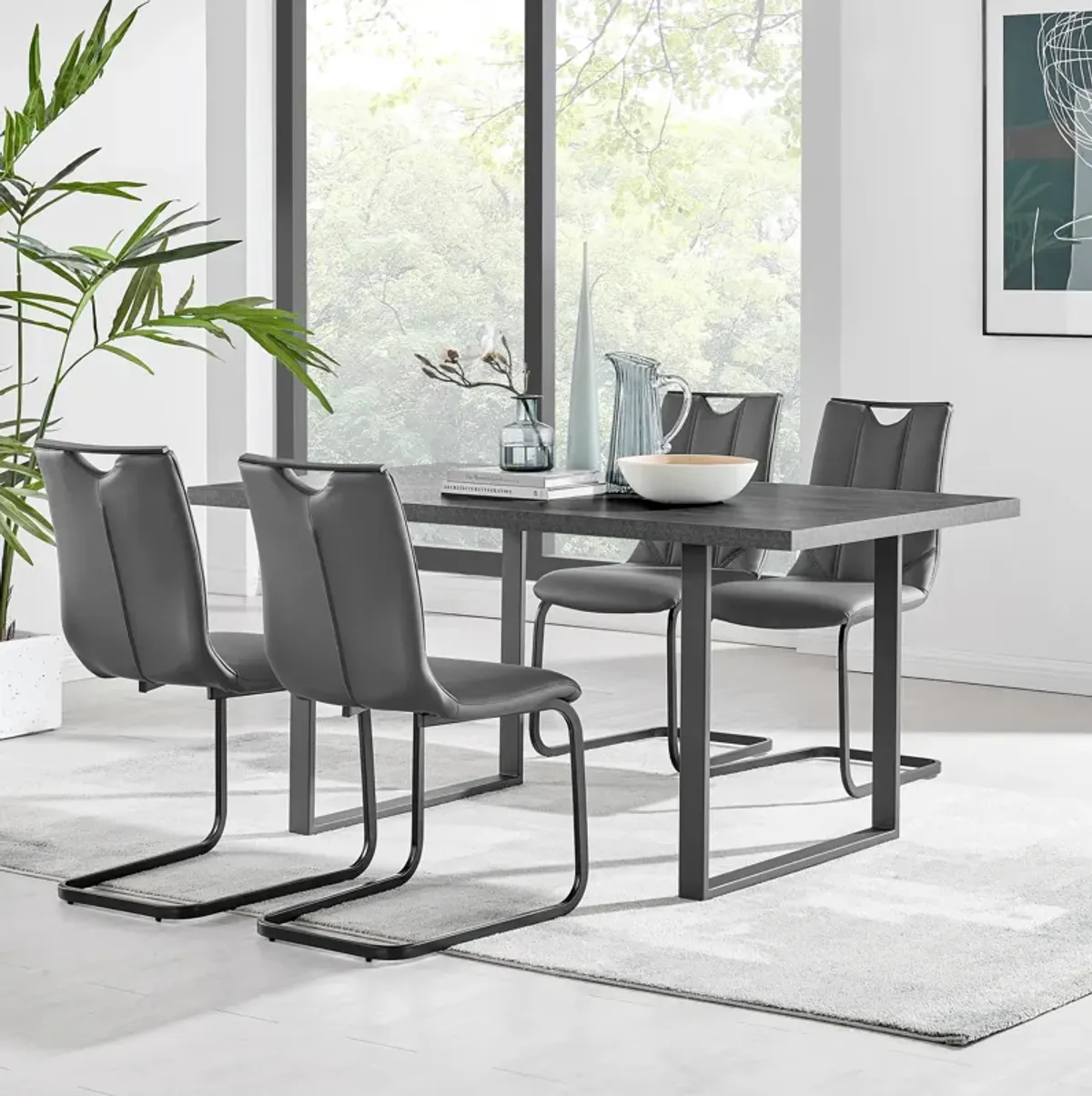 Fenton and Gray Pacific 5 Piece Modern Rectangular Dining Set