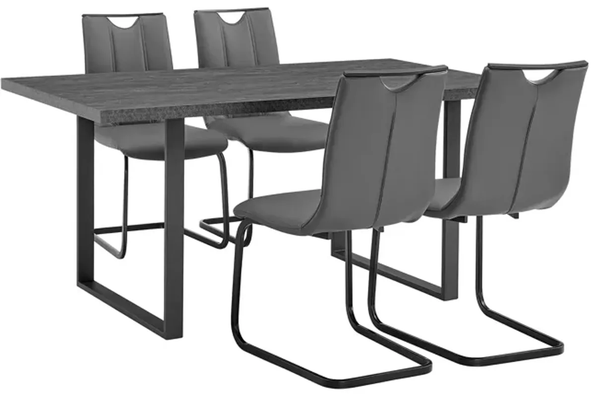 Fenton and Gray Pacific 5 Piece Modern Rectangular Dining Set