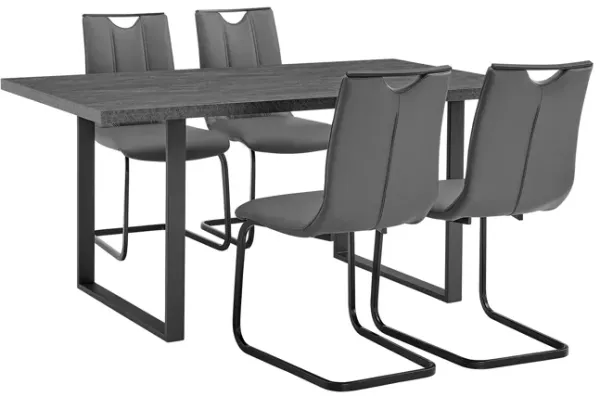 Fenton and Gray Pacific 5 Piece Modern Rectangular Dining Set