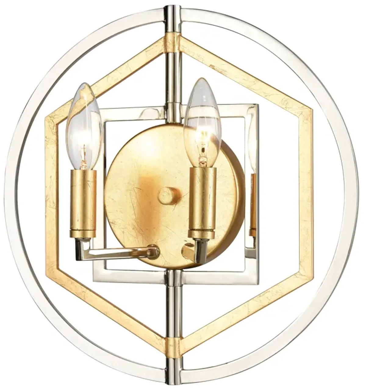 Geosphere 13" High 2-Light Sconce - Polished Nickel