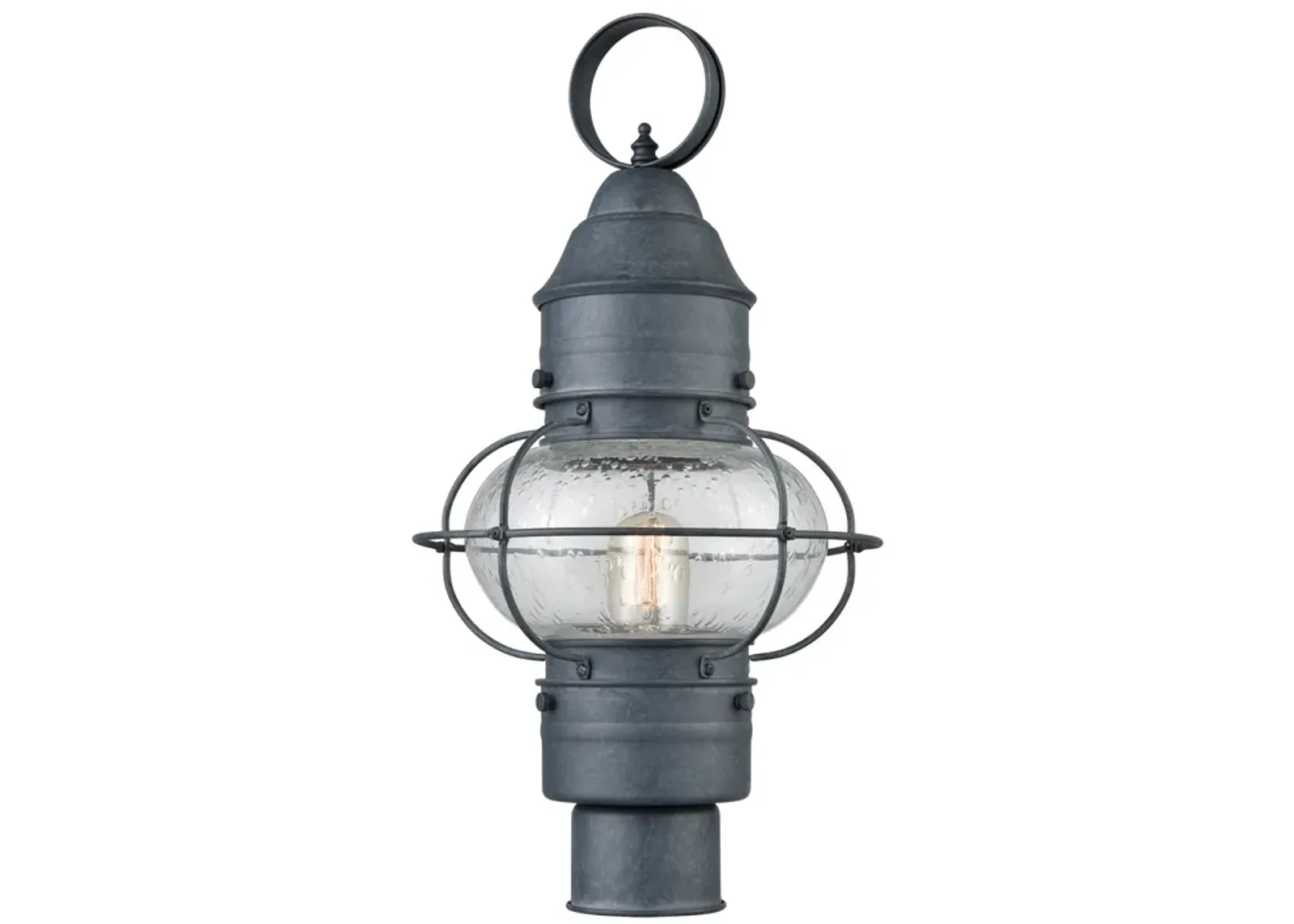 Onion 19" High 1-Light Outdoor Post Light - Aged Zinc