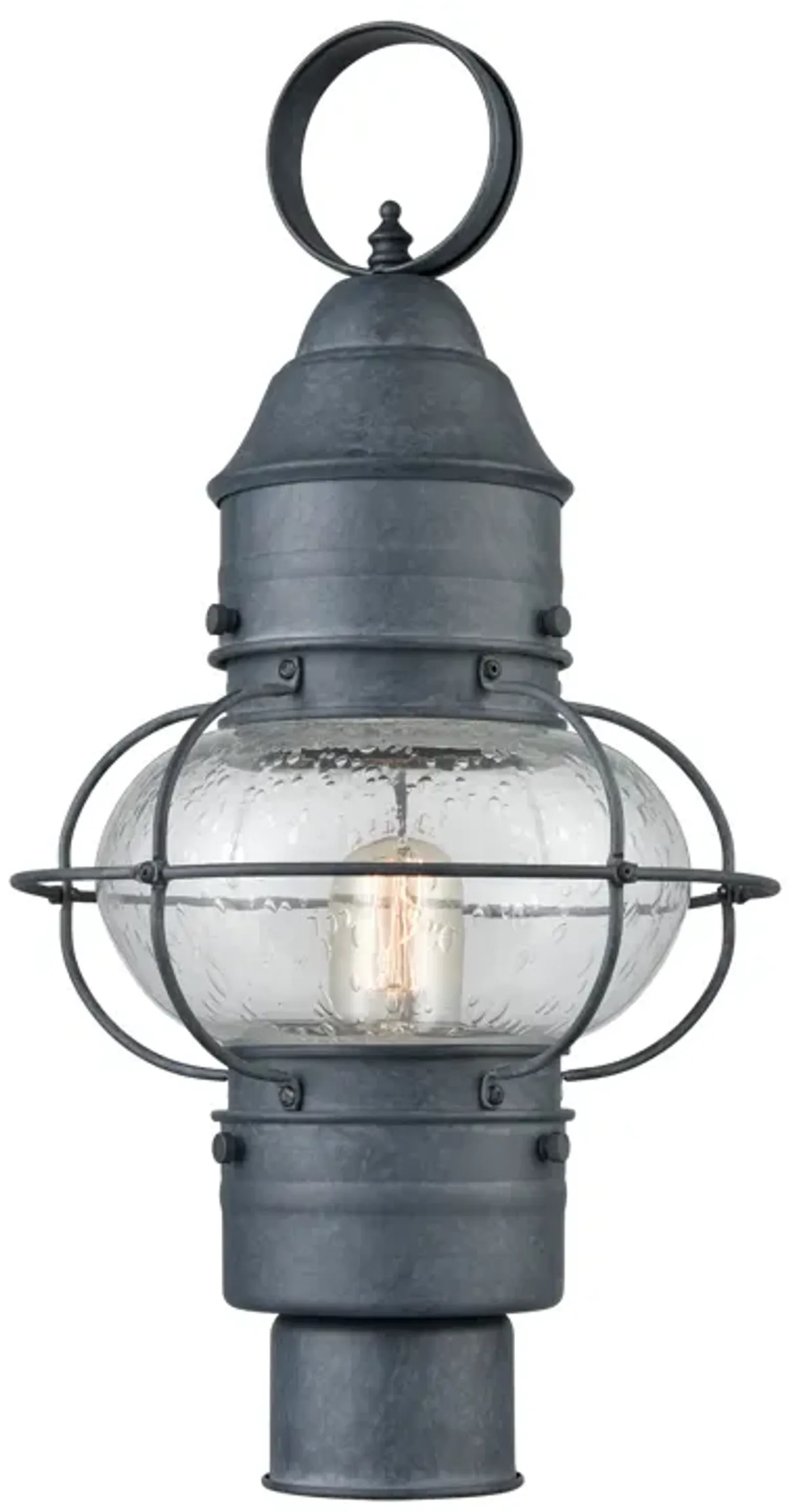 Onion 19" High 1-Light Outdoor Post Light - Aged Zinc