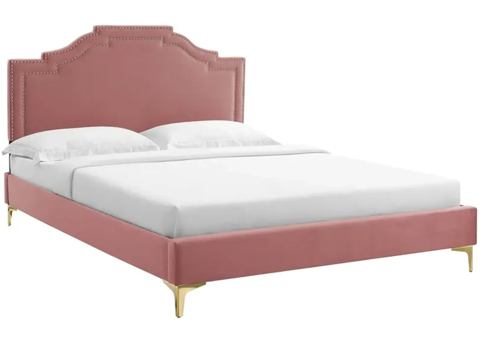 Adelaide Performance Velvet Queen Platform Bed