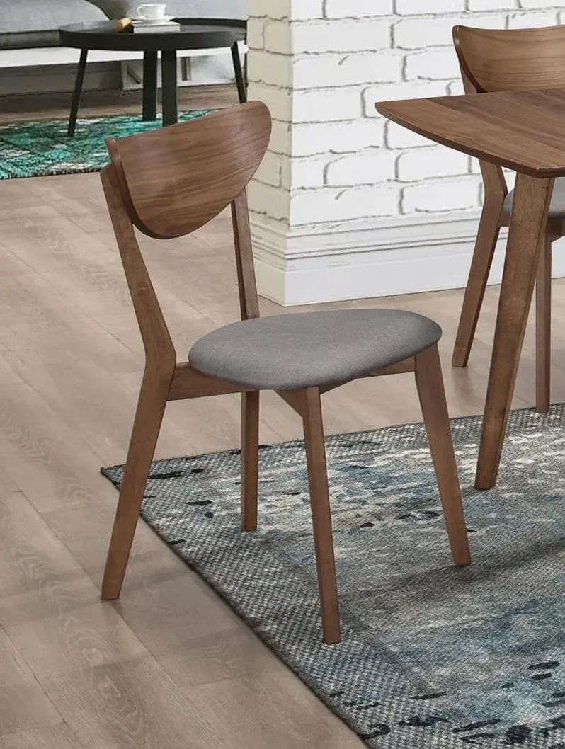 Aghamore Upholstered Dining Chairs Grey And Natural Walnut (Set of 2)